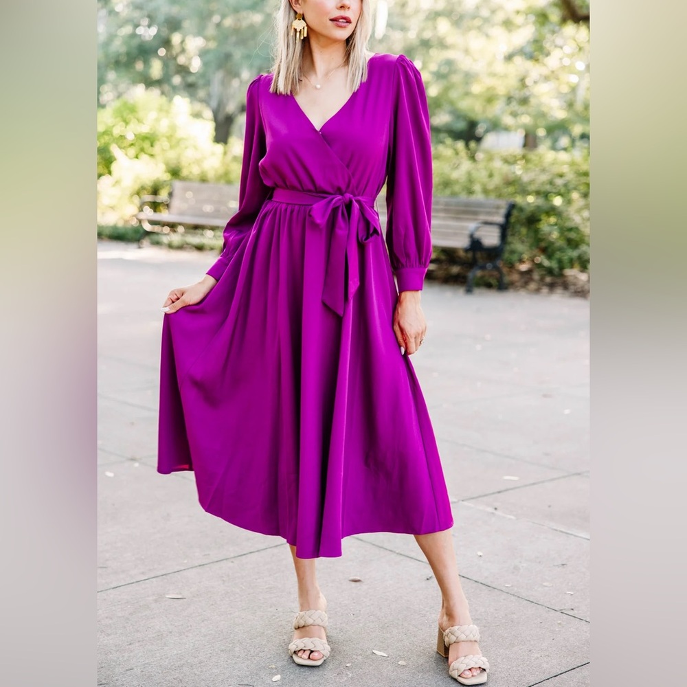 💕💜Magenta Purple Midi Dress💜💕